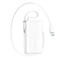 Joyroom JR-PR2L 35W PowerBank m. Udtrækkeligt USB-C Kabel & Indbygget Lightning Kabel - 10.000 mAh - Hvid