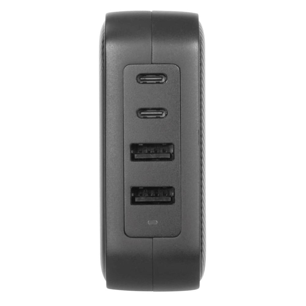 Targus GaN 100W PD Vægoplader m. 2 x USB-C, 2 x USB-A & Rejseadapter - Sort