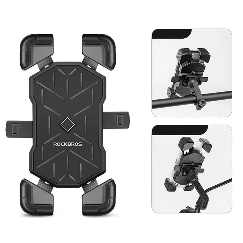 Rockbros Styrklemme Mobilholder til Cykel - Sort