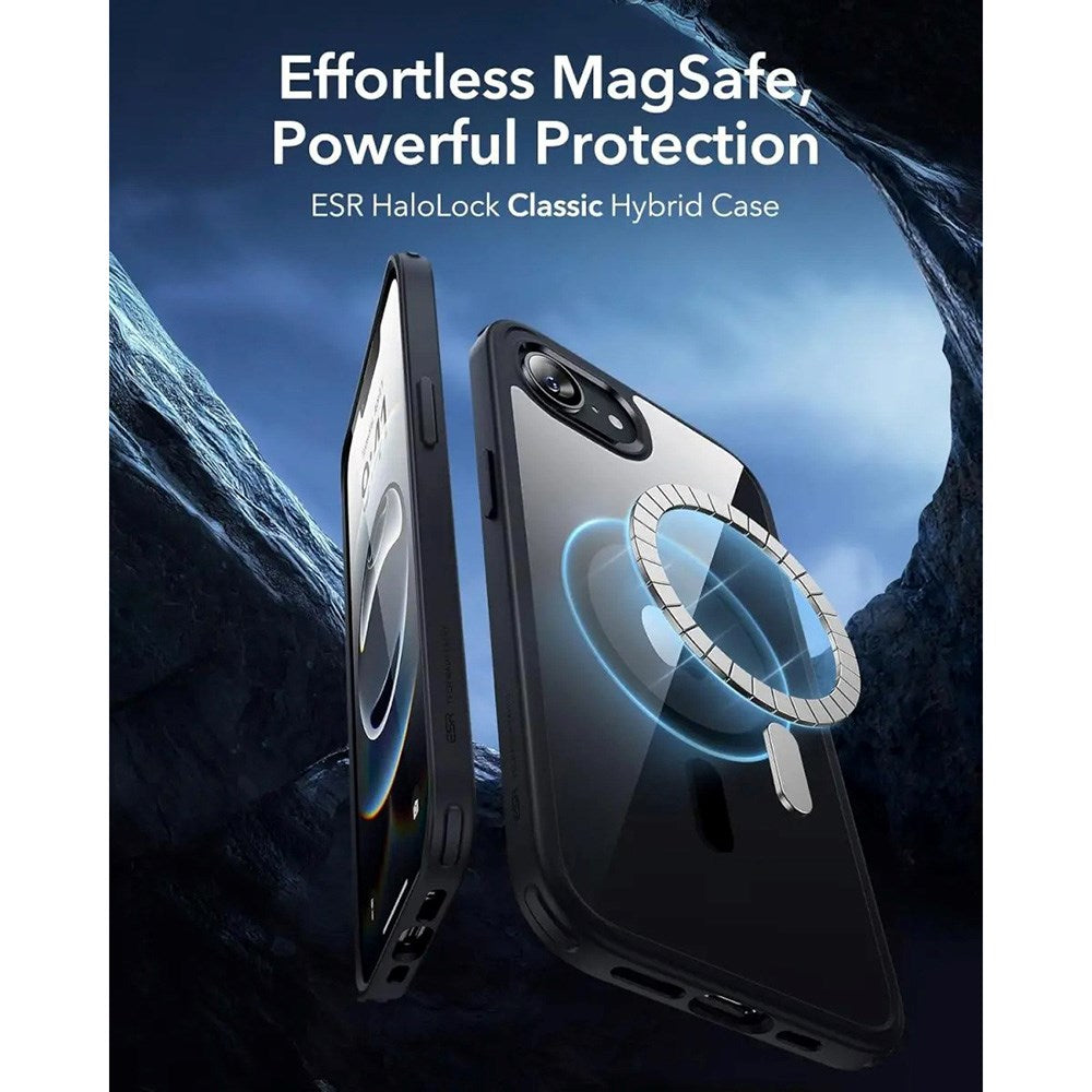ESR iPhone 17e / 16e Classic Hybrid Cover - MagSafe Kompatibel - Gennemsigtig / Sort