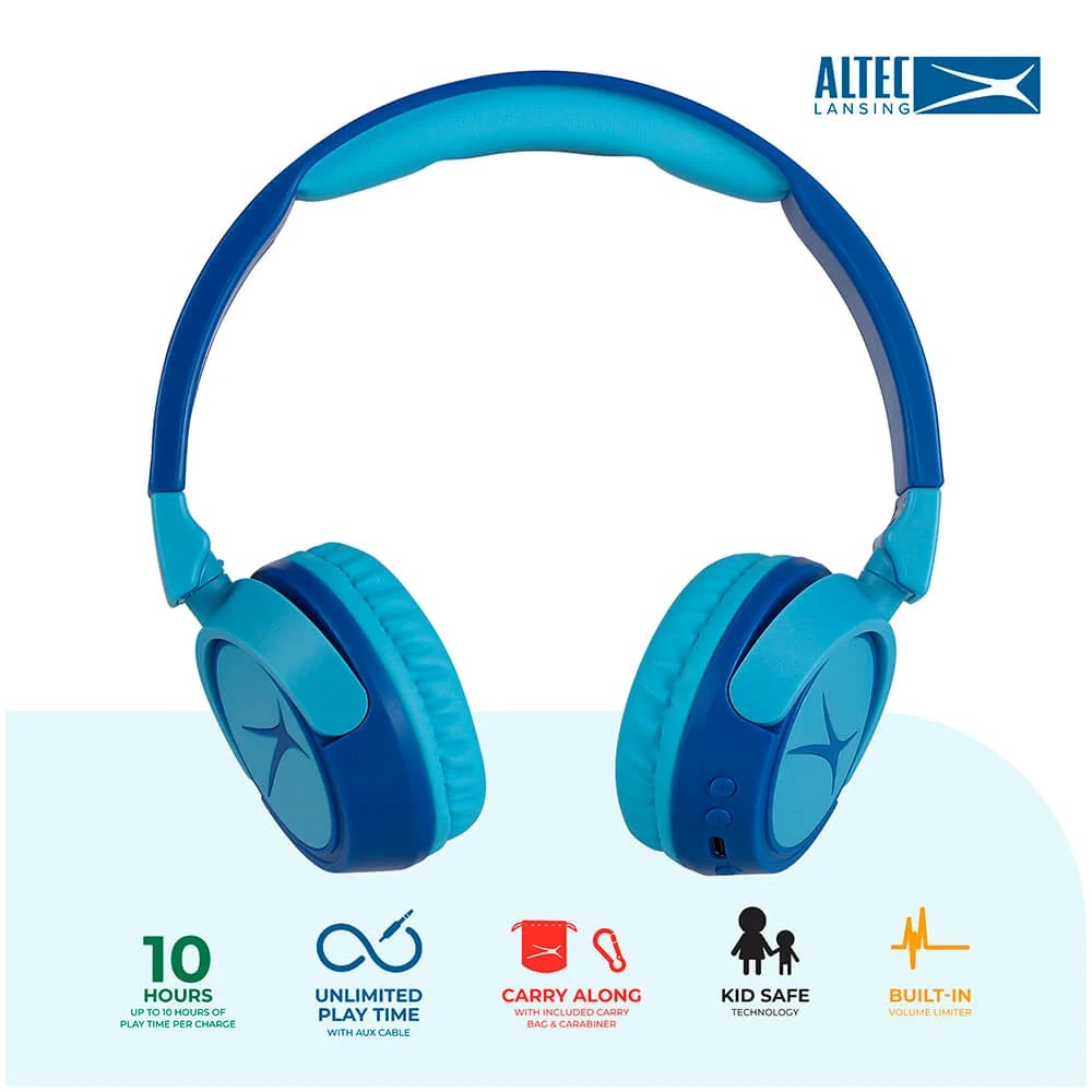Altec Lansing 2-i-1 Headset til Børn med / uden Ledning - On-Ear Design - Blå