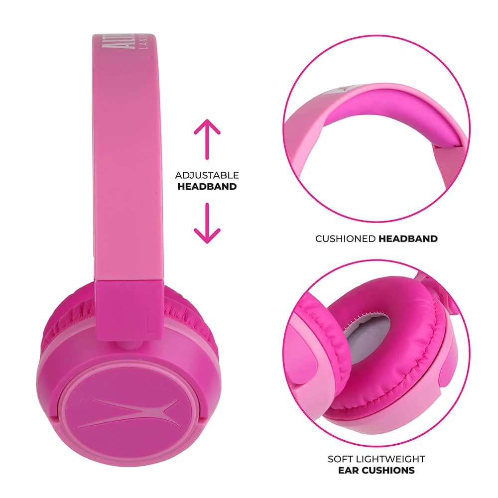 Altec Lansing 2-i-1 Headset til Børn med / uden Ledning - On-Ear Design - Lyserød