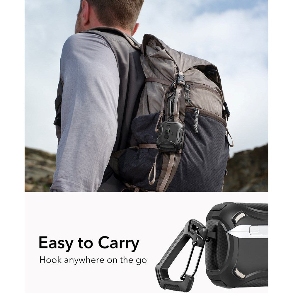 ESR AirPods Pro (3. gen.) Cyber FlickLock Cover m. Karabinhage - Sort