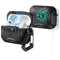 ESR AirPods Pro (3. gen.) Cyber FlickLock Cover m. Karabinhage - Sort