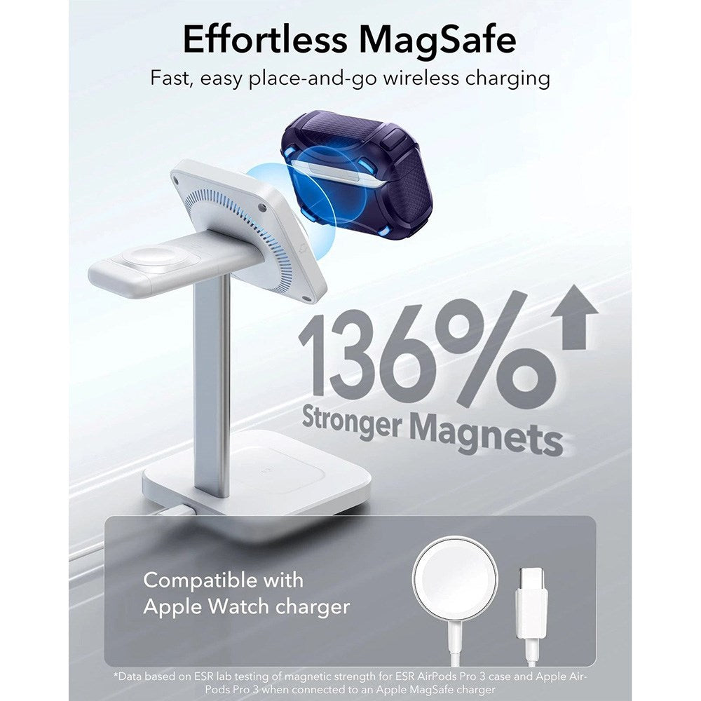 ESR AirPods Pro (3. gen.) Cyber FlickLock Cover m. Karabinhage - Lilla