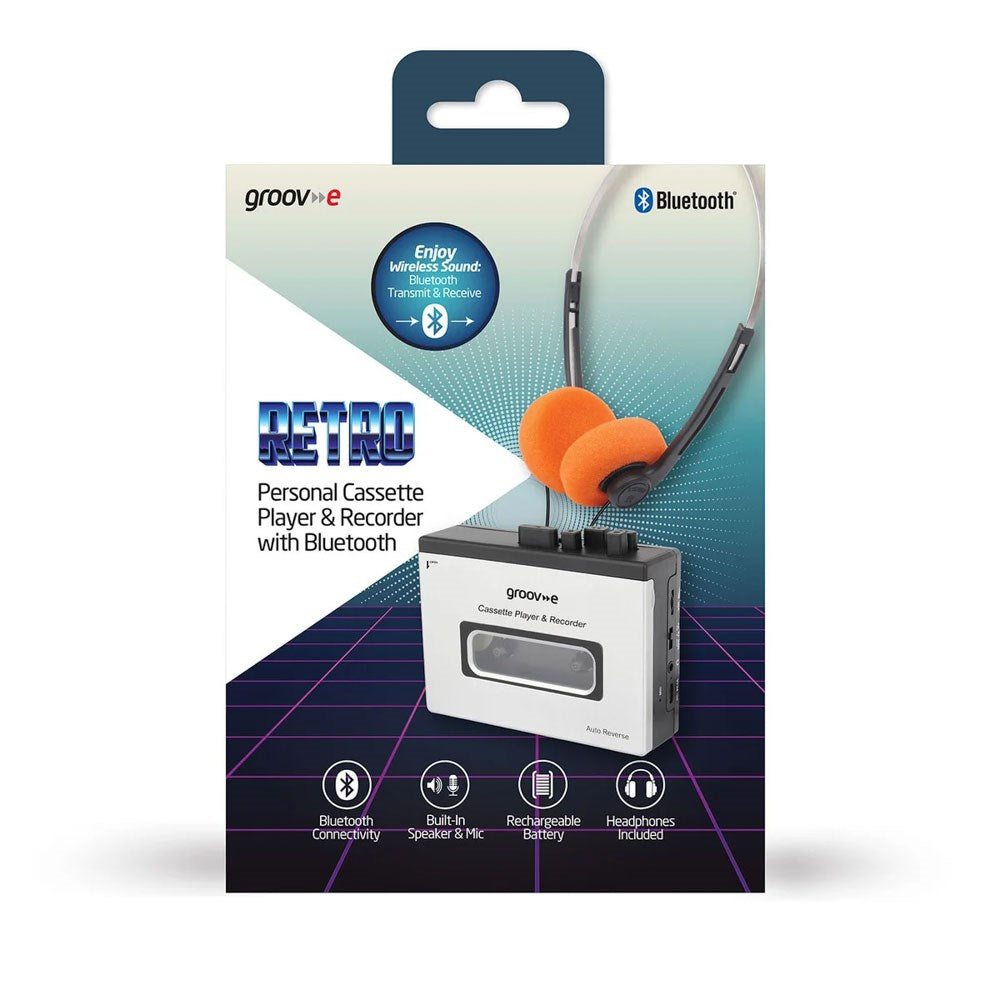 Groov-e PS530SR Kassetteafspiller m. Bluetooth / Højtaler Funktion - Sort / Grå
