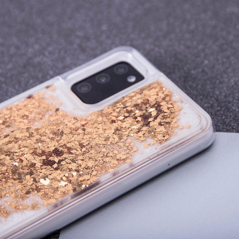 Samsung Galaxy S23 Ultra Gennemsigtigt Glimmer Cover - Guld