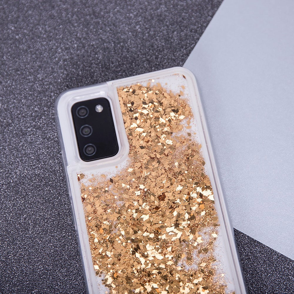 Samsung Galaxy S23 Ultra Gennemsigtigt Glimmer Cover - Guld