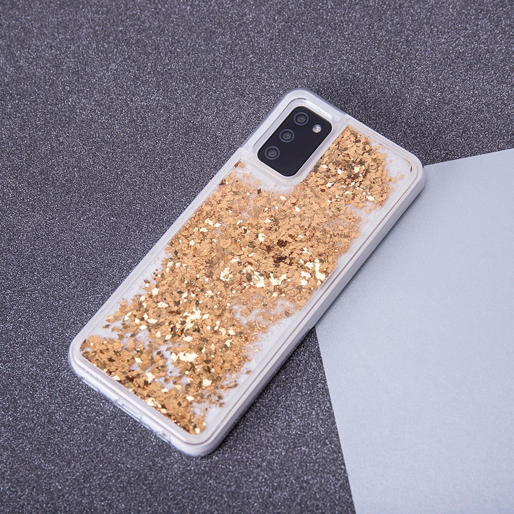 Samsung Galaxy S23 Ultra Gennemsigtigt Glimmer Cover - Guld