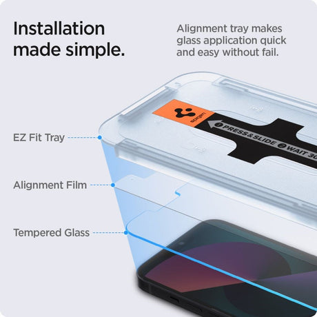 iPhone 17e / 16e / 14 / 13 / 13 Pro Spigen EZ Fit Glas.tR Skærmbeskyttelse - 2 stk. - Case Friendly - Gennemsigtig