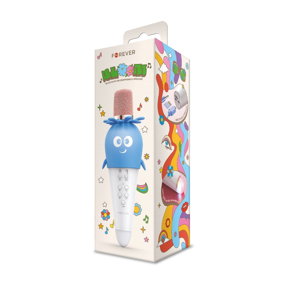 Forever AMS-200 Bluetooth Karaoke Mikrofon m. Højtaler - Blå