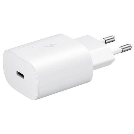 Original Samsung Super Fast Charge 25W Travel Adapter USB-C - Hvid + USB-C - USB-C Kabel
