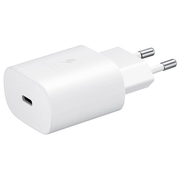 Original Samsung Super Fast Charge 25W Travel Adapter USB-C - Hvid + USB-C - USB-C Kabel