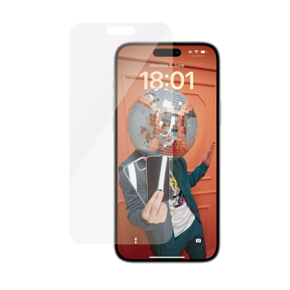 iPhone 15 Plus / 16 Plus PanzerGlass Classic Fit Skærmbeskyttelse - Platinum Strength - Gennemsigtig