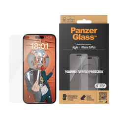 iPhone 15 Plus / 16 Plus PanzerGlass Classic Fit Skærmbeskyttelse - Platinum Strength - Gennemsigtig