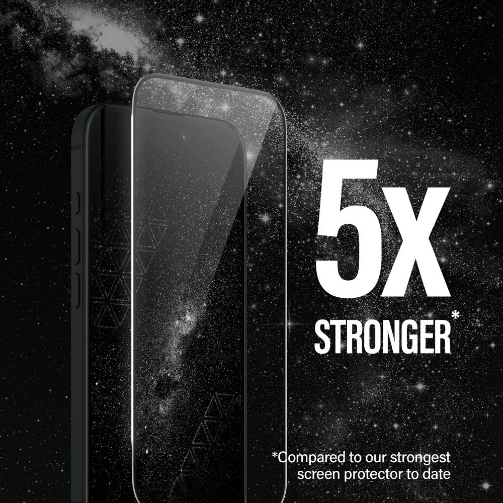 iPhone 15 / 16 PanzerGlass Ultra Wide Fit Ceramic Skærmbeskyttelse m. EasyAligner - Sort Kant