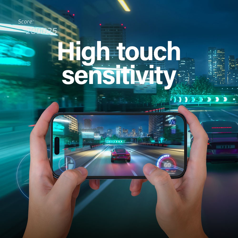 iPhone 16 Pro Max PanzerGlass Ultra Wide Fit Skærmbeskyttelse m. EasyAligner - Anti-Reflective - Diamond Strength - Gennemsigtig / Sort Kant