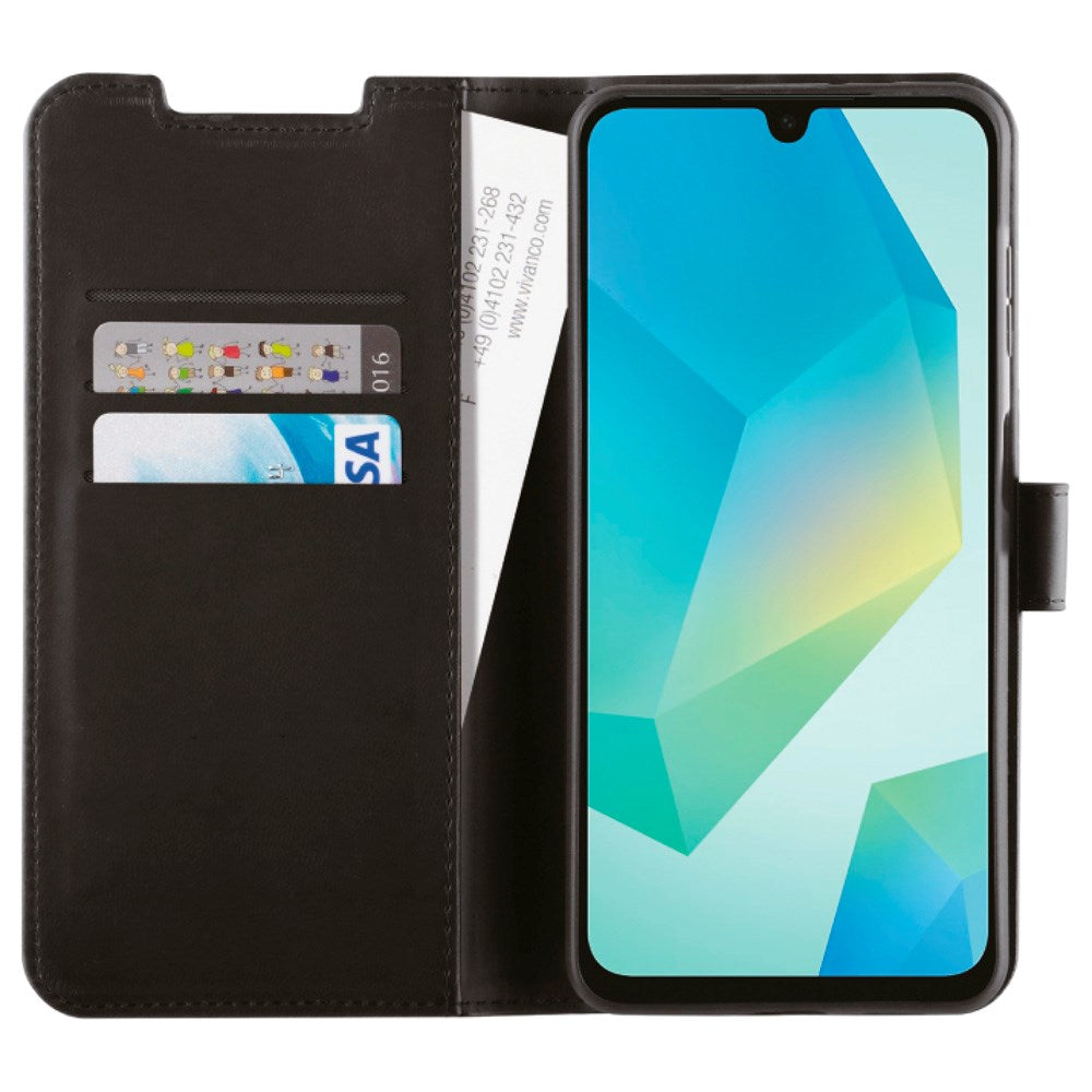 Samsung Galaxy A16 - Vivanco Classic Wallet Flip Cover m. Pung - Sort