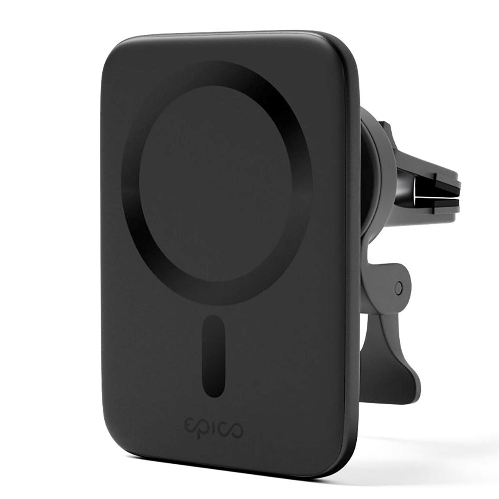 Epico Ultrathin Magnetisk Mobilholder til Bil m. 7.5W Trådløs Opladning - MagSafe Kompatibel - Sort