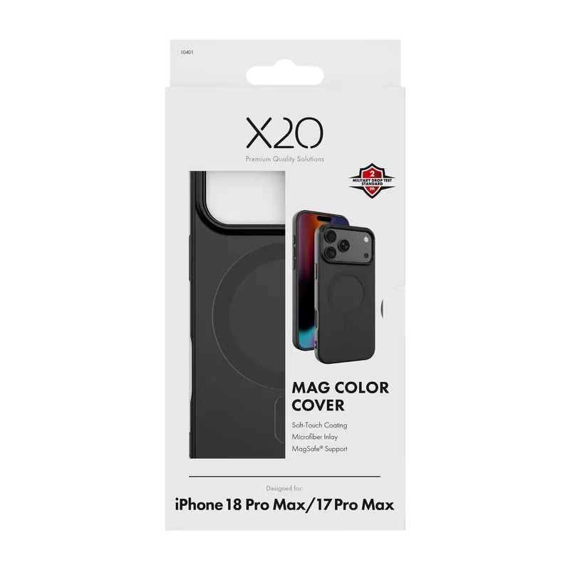 iPhone 18 Pro Max / 17 Pro Max X2O Mag Color Cover - MagSafe Kompatibel - Sort