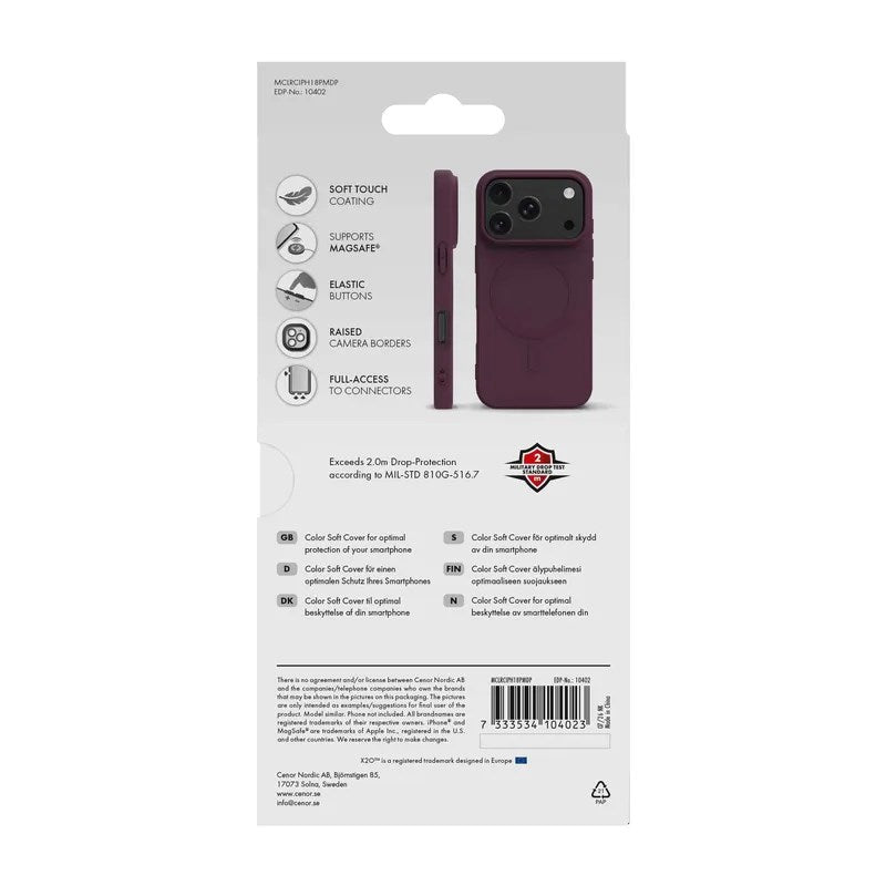 iPhone 18 Pro Max / 17 Pro Max X2O Mag Color Cover - MagSafe Kompatibel - Lilla