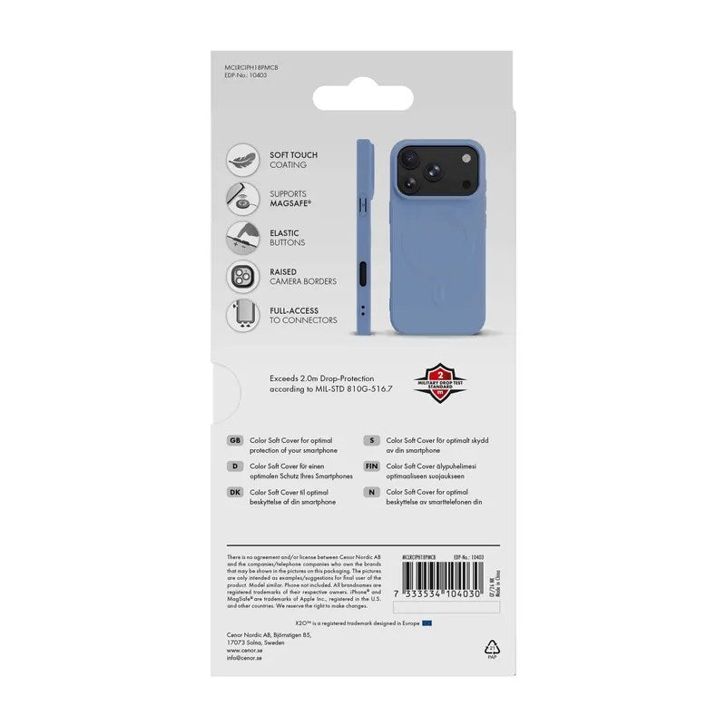 iPhone 18 Pro Max / 17 Pro Max X2O Mag Color Cover - MagSafe Kompatibel - Blå