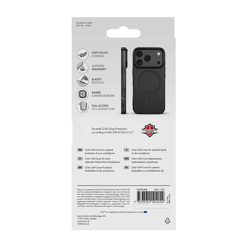 iPhone 18 Pro / 17 Pro X2O Mag Color Cover - MagSafe Kompatibel - Sort