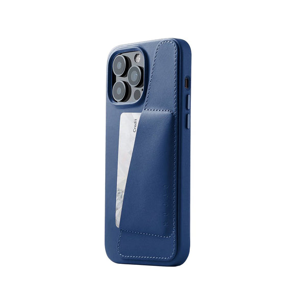 Mujjo iPhone 14 Pro Max Leather Wallet Case - Blå