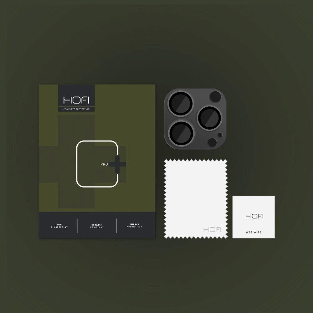iPhone 15 Pro / 15 Pro Max Hofi Cam Pro+ Beskyttelsesglas til Kameralinse - Kamerabeskyttelse - Sort