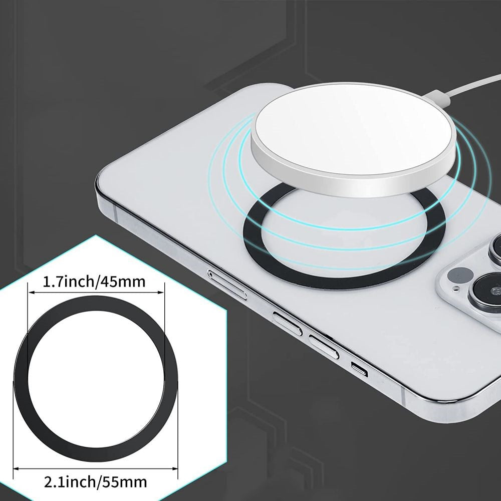 Tech-Protect MagSafe Kompatibel Magnetisk Ring - 2 Pack - Sort / Sølv