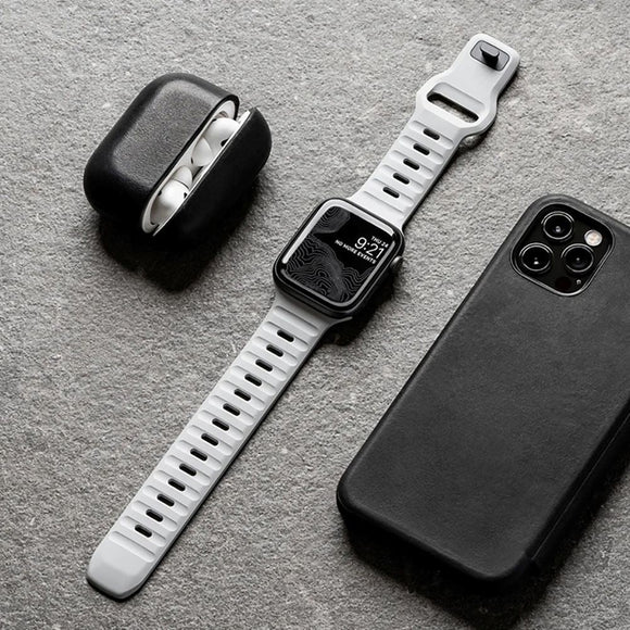 Apple Watch (42/44/SE/45/46/49mm) Tech-Protect Iconband Line Silikone Rem - Sort