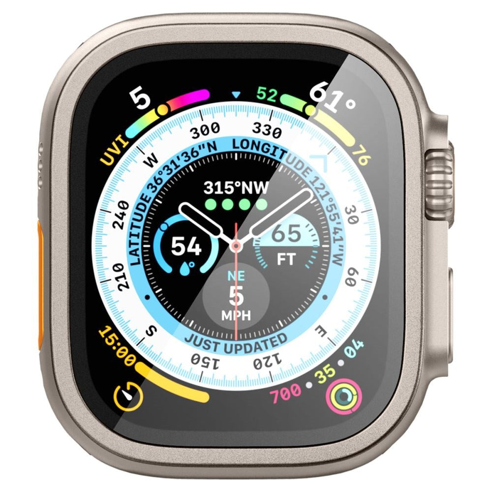 Apple Watch Ultra 3/2/1 (49mm) Spigen GLAS.tR Slim Pro Skærmbeskyttelse - Titanium
