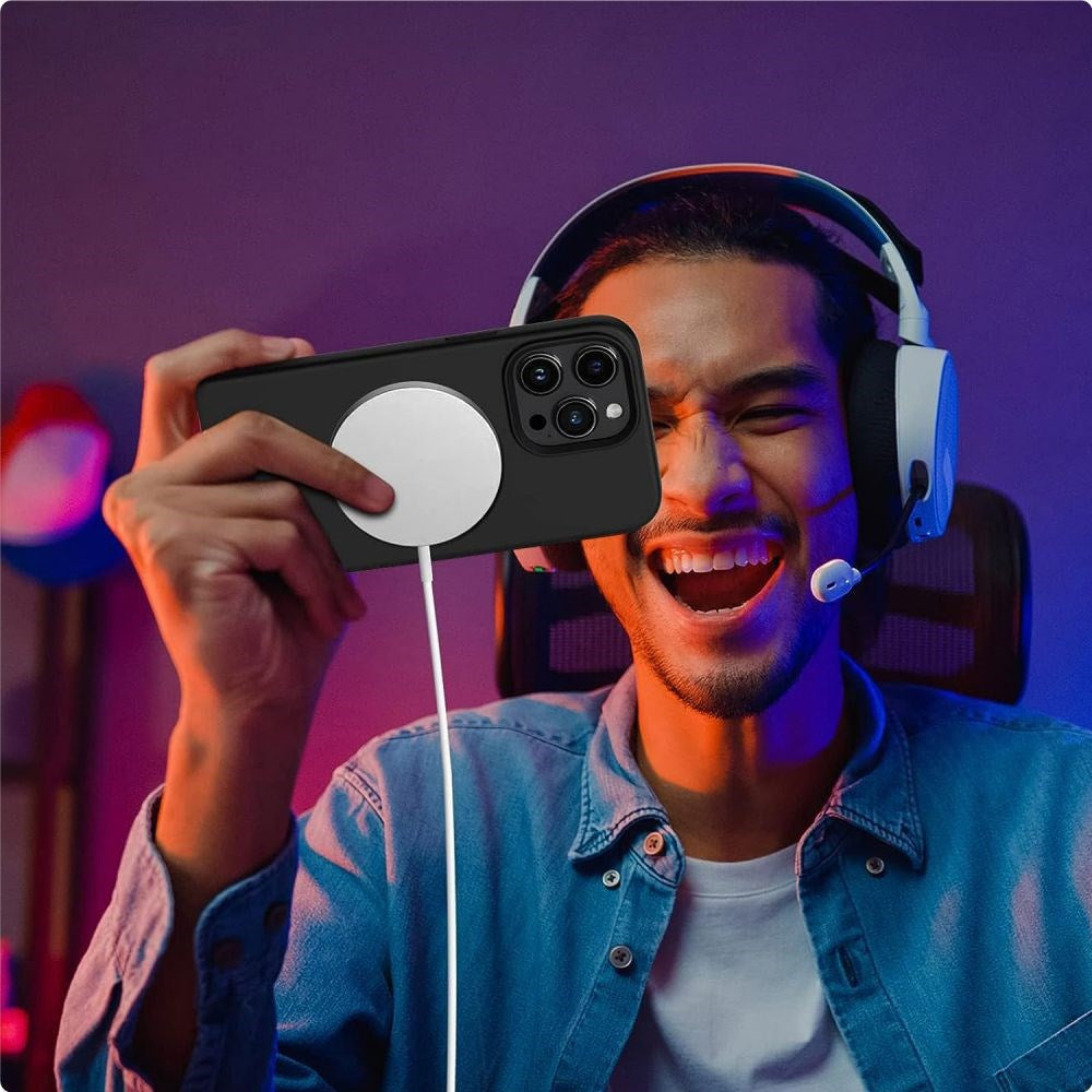 iPhone 15 Tech-Protect Silikone Cover - MagSafe Kompatibel - Sort