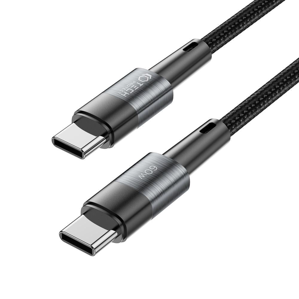 Tech-Protect Ultraboost 60W/3A USB-C til USB-C Kabel 25cm - Sort