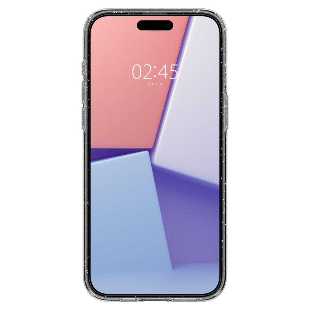 iPhone 15 Pro Spigen Liquid Crystal Glitter Cover - Gennemsigtig