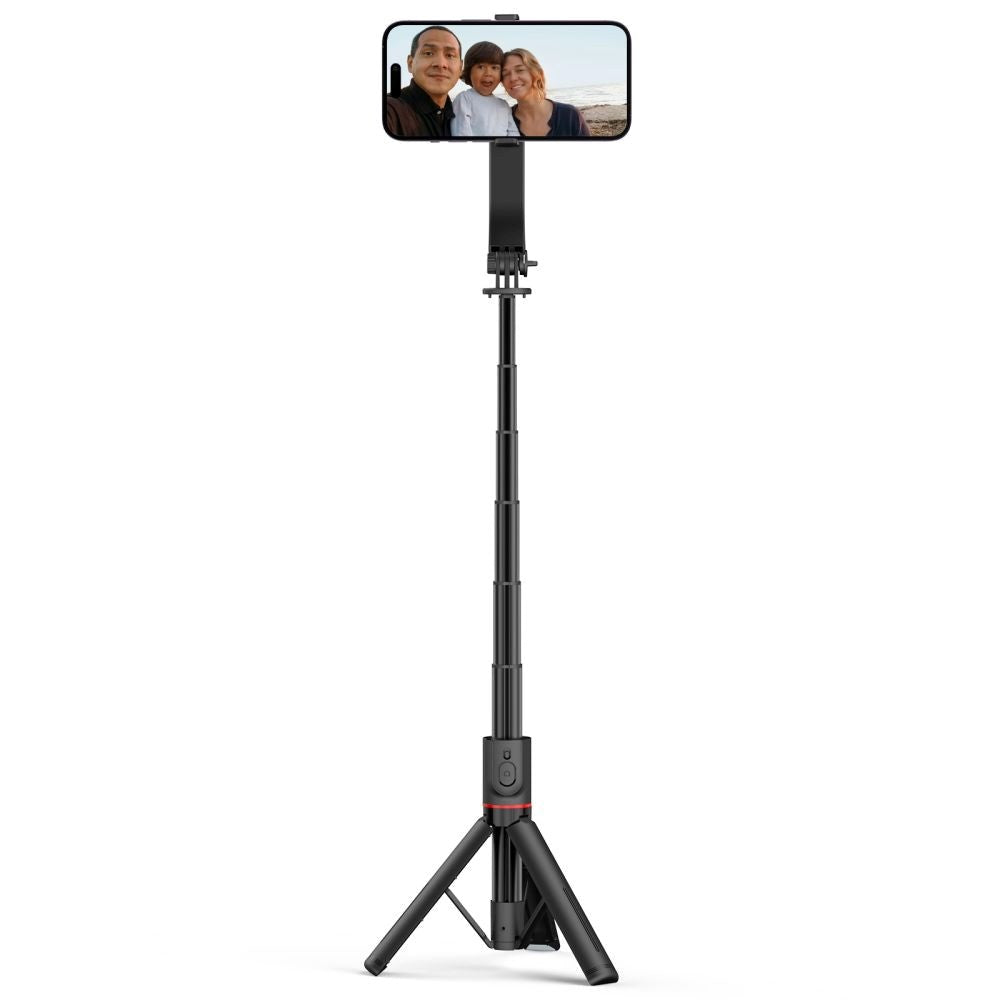 Tech-Protect L04S Kompakt Selfiestang m. Tripod & Bluetooth - MagSafe Kompatibel - Sort