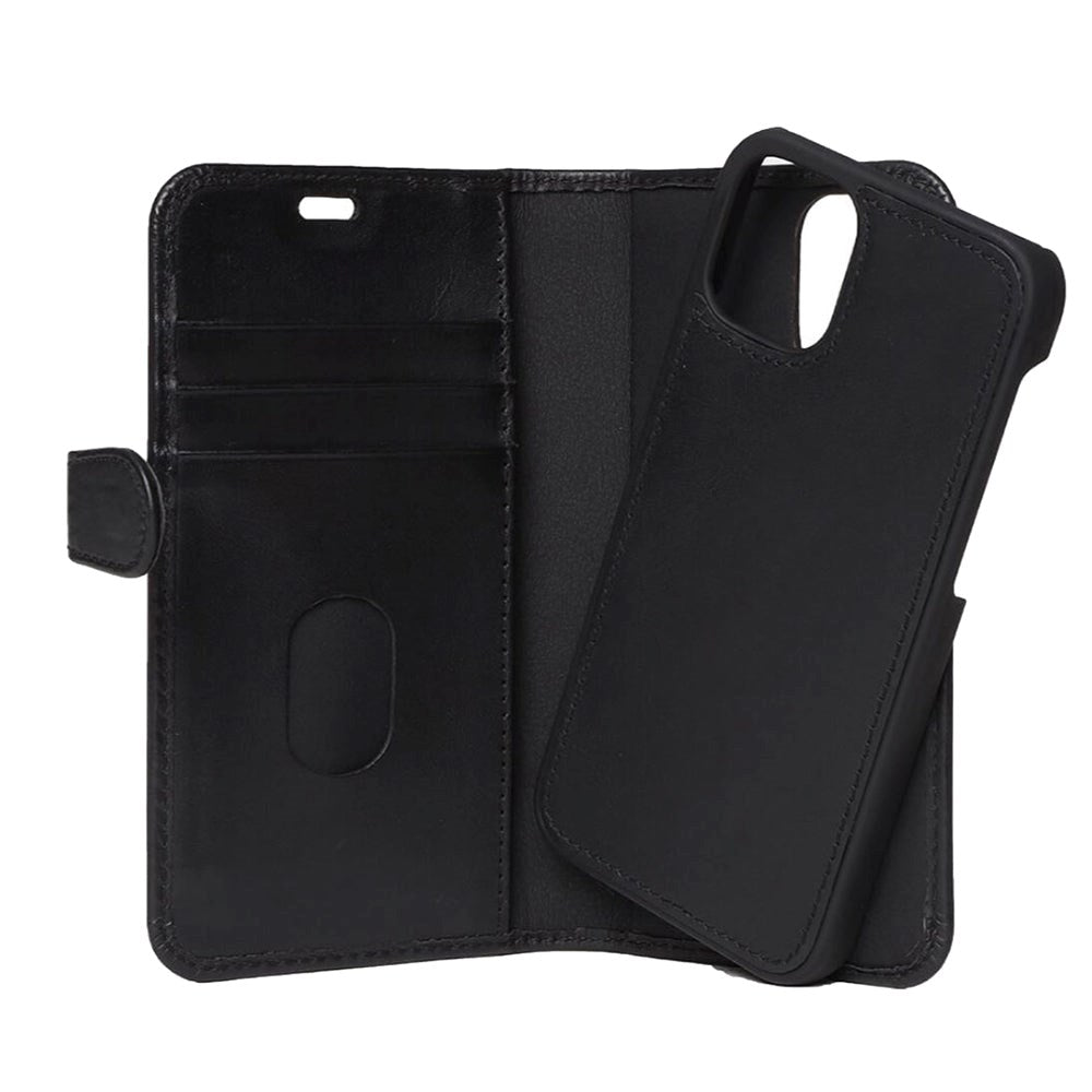iPhone 12 Mini Buffalo Wallet Ægte Læder Magnet Cover m. Pung - Sort