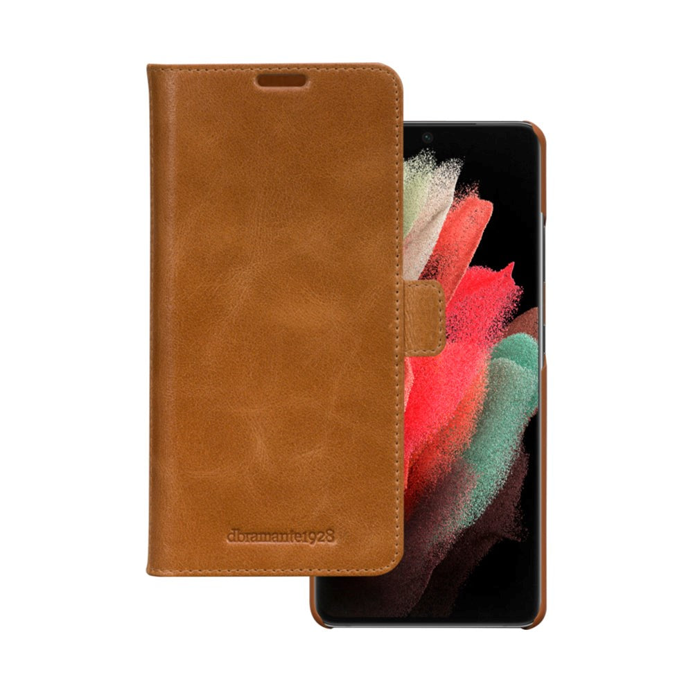 Samsung Galaxy S21 Ultra dbramante1928 Lynge Ægte Læder Magnet Cover - Tan