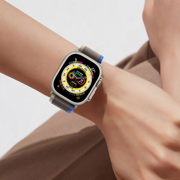 Apple Watch (42/44/SE/45/46/49mm) Tech-Protect Nylon Rem m. Velcro - Sort