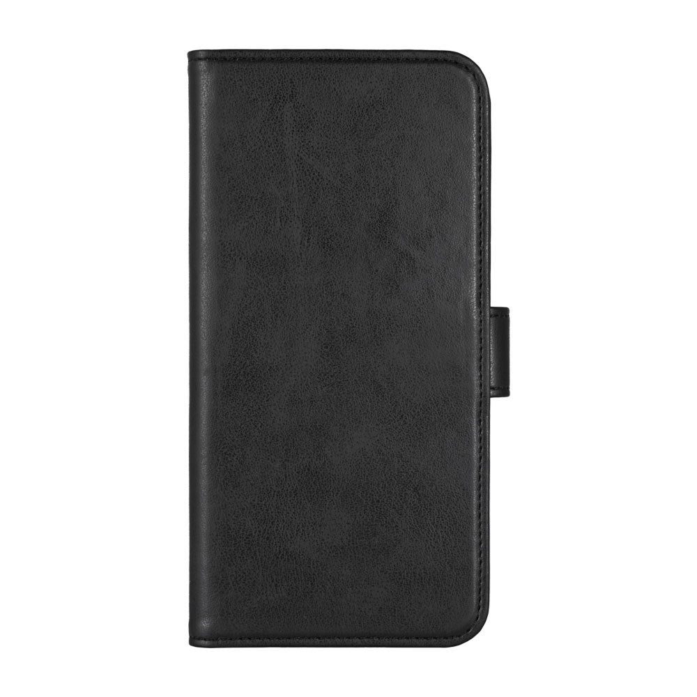 iPhone 16 Pro Max Essentials Kunstlæder Flip Cover m. Kortholder & Ståfunktion - Sort