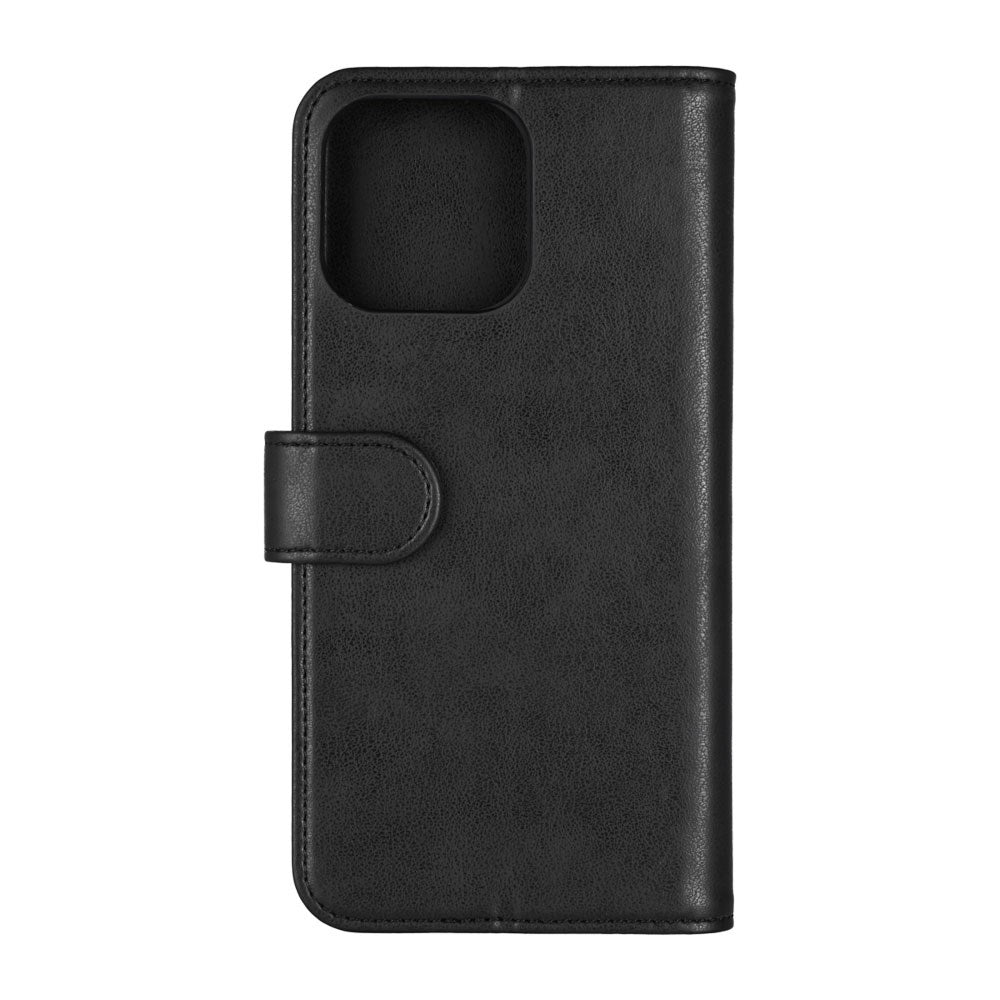 iPhone 16 Pro Max Essentials Kunstlæder Flip Cover m. Kortholder & Ståfunktion - Sort