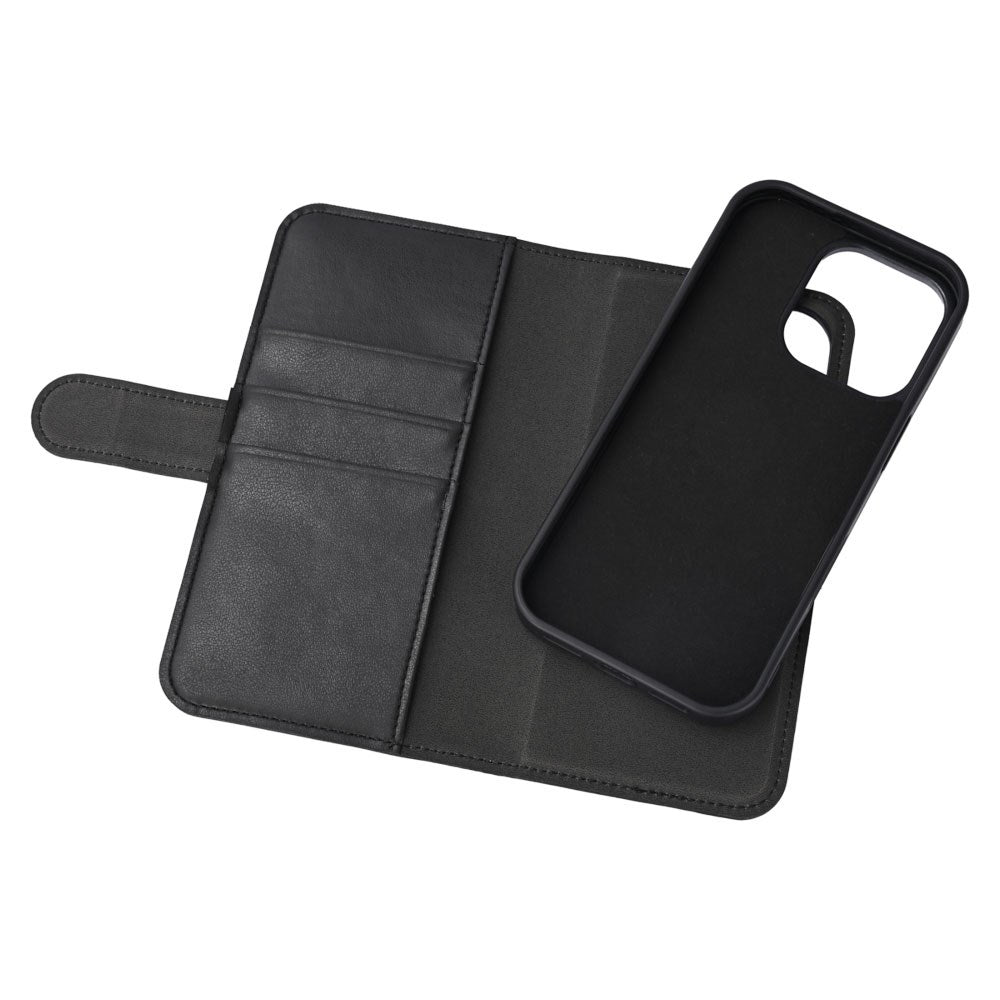 iPhone 16 Pro Essentials 2-i-1 Kunstlæder Flip Cover - Sort
