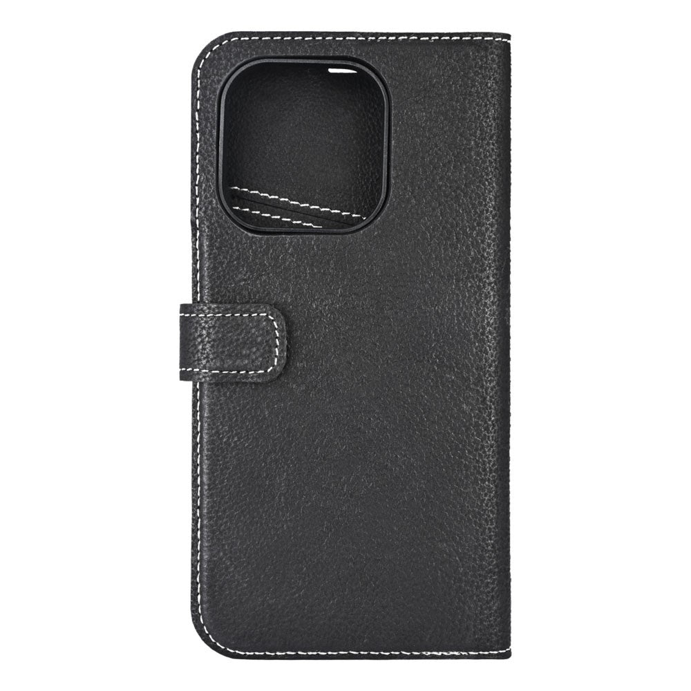 iPhone 16 Pro Essentials 2-i-1 Læder Flip Cover - MagSafe Kompatibel - Sort