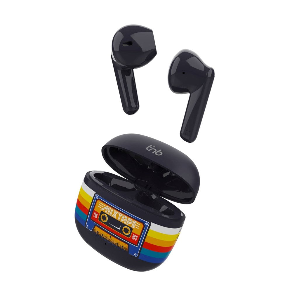 T'NB ORIGIN Trådløse In-Ear Høretelefoner m. Opladningsetui - Kassettebånd Design
