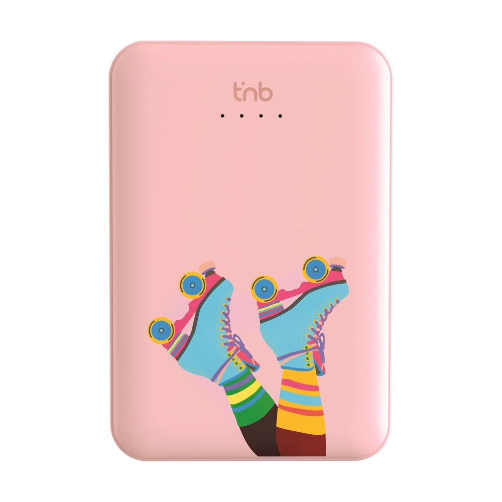 T'NB Powerbank 5.000mAh m. 2 x USB-A & 1 x USB-C - Rulleskøjter Design