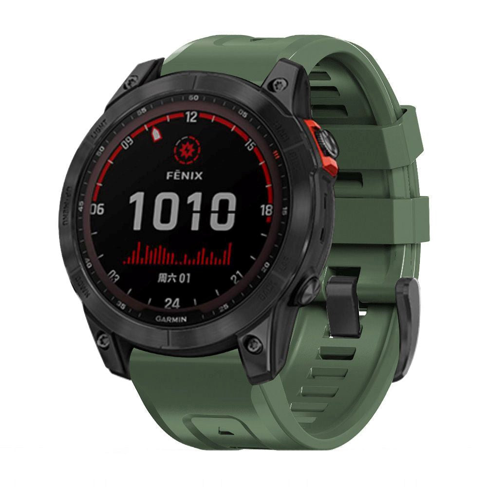 Universal Garmin 26mm QuickFit Tech-Protect Icon Band Silikone Rem - Mørkegrøn