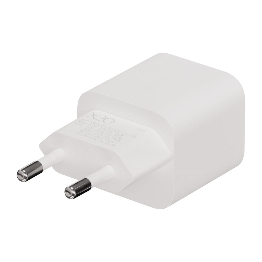 X2O 25W Vægoplader m. 1x USB-C - Hvid