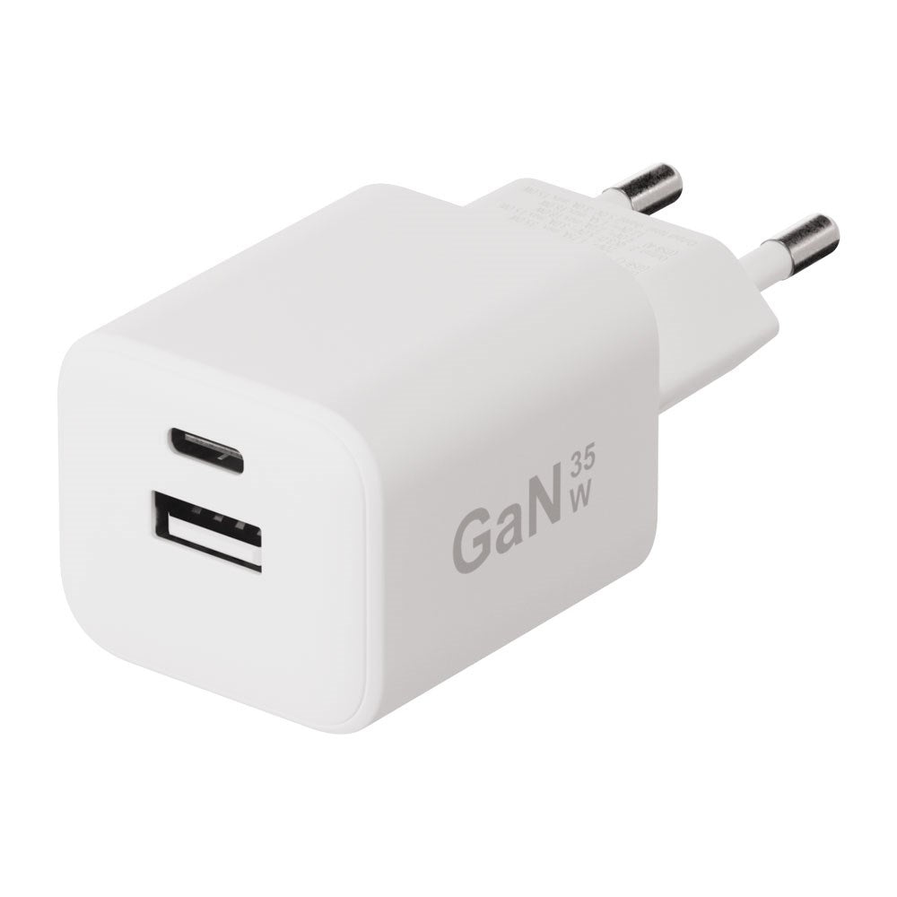 X2O 35W Vægoplader m. 1x USB-A / 1x USB-C / 1x USB-C Kabel - 1.2m - Hvid