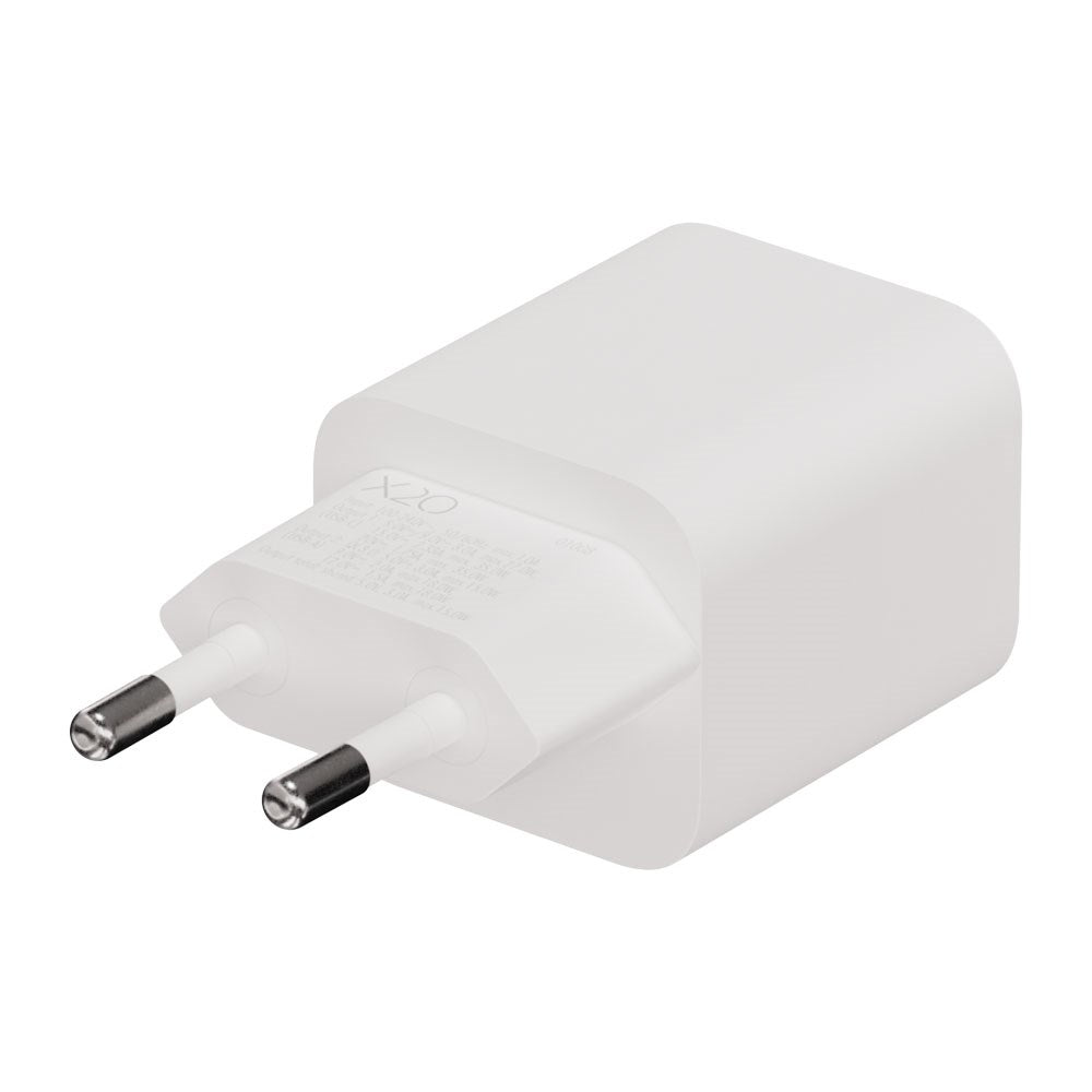 X2O 35W Vægoplader m. 1x USB-A / 1x USB-C / 1x USB-C Kabel - 1.2m - Hvid