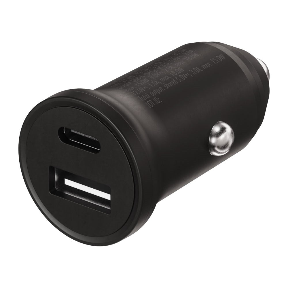 X2O 30W Dobbelt Biloplader USB-A & USB-C - Sort